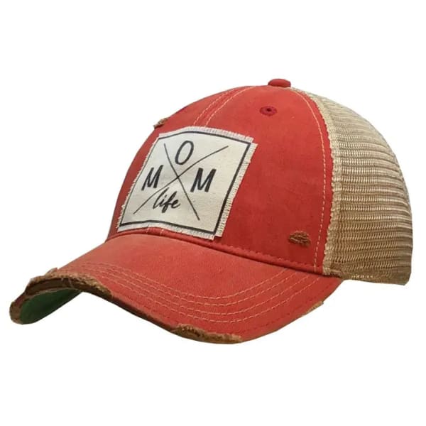 Mom Life Distressed Trucker Hat - Accessory