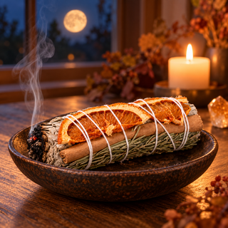 Harvest Moon Smudge Stick | White Sage, Orange, Cinnamon & Rosemary