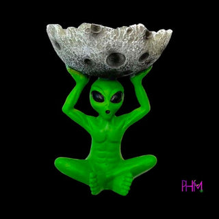 Alien Holding Moon Ashtray