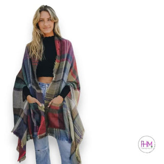 All the Feels Plaid Ruana 💜