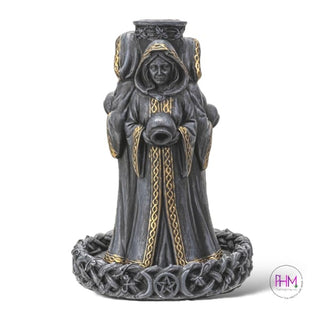 Ancient Wisdom Mother Maiden Crone Backflow Incense Burner