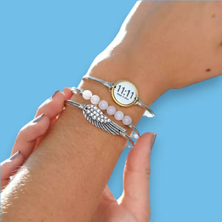 Angel Wing Bangle Bracelet in Crystal