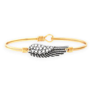 Angel Wing Bangle Bracelet in Crystal
