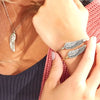 Angel Wing Bangle Bracelet in Crystal