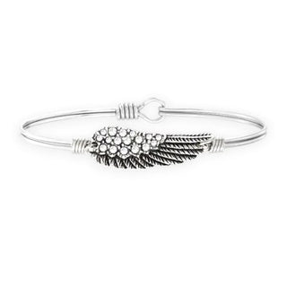 Angel Wing Bangle Bracelet in Crystal