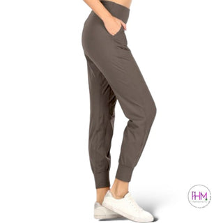 Bella High Waist Yoga Band Joggers 💜 - Charcoal / S