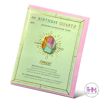 Birthday Quartz Greeting Card (includes magnet) - greeting