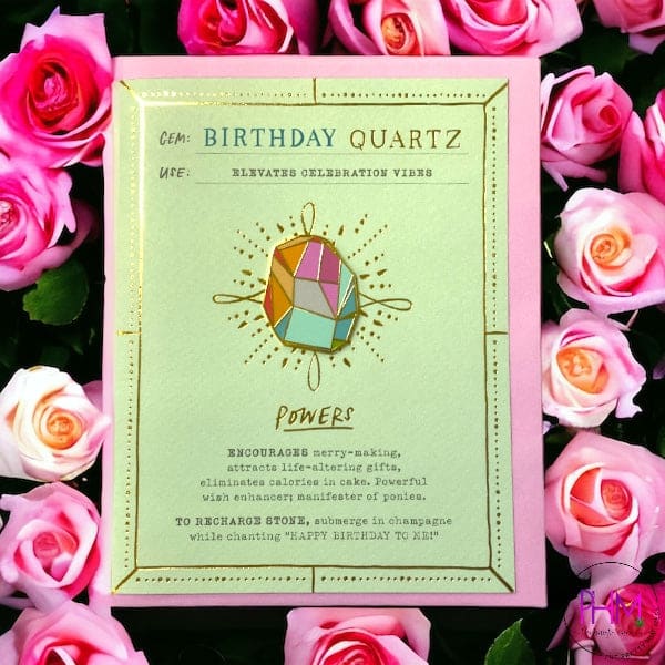 Birthday Quartz Greeting Card (includes magnet) - greeting
