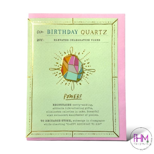 Birthday Quartz Greeting Card (includes magnet) - greeting