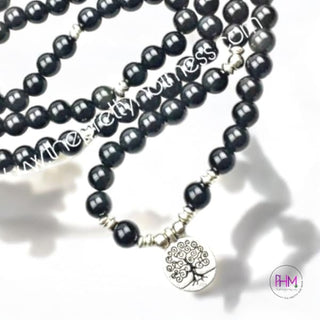 Black Agate Anxiety Mala Beads 🖤 - Necklaces