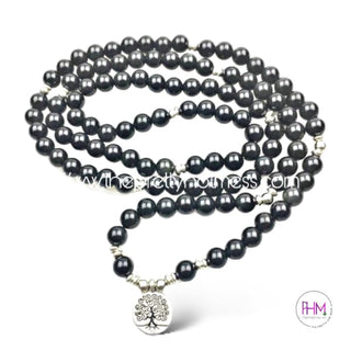 Black Agate Anxiety Mala Beads 🖤 - Necklaces