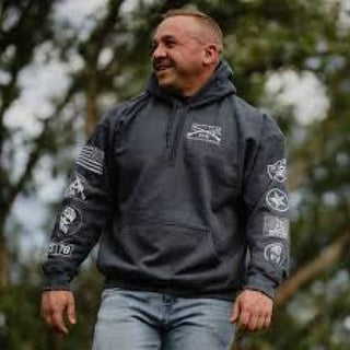 Black Patch Hoodie by Grunt Style - Mens Shirts