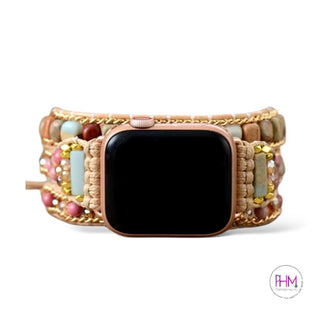 Boho Leather Crystal Wrap Apple Watch Band