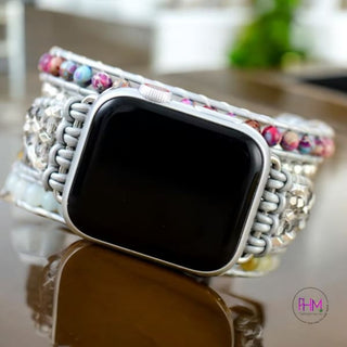 Boho Leather Crystal Wrap Apple Watch Band
