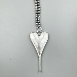 Handmade Heart Pendant Atlas Jasper Necklace 🩶