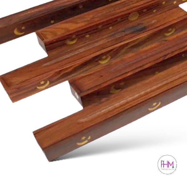 Celestial Wooden Incense Burner Storage Box Combo 🌙