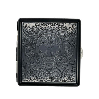 Cig Box and Grinder - Black Skull