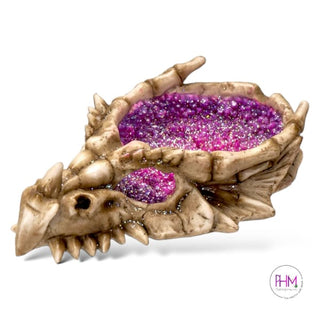 Crystal Geode Dragon Skull Dish 🐉✨ - Incense Burner