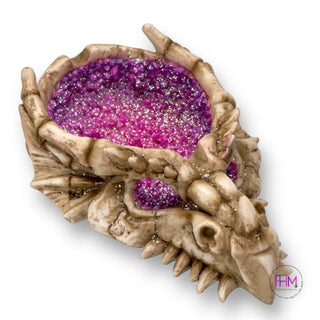 Crystal Geode Dragon Skull Dish 🐉✨ - Incense Burner