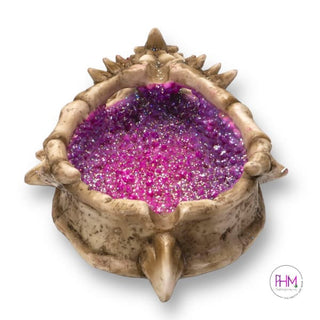 Crystal Geode Dragon Skull Dish 🐉✨ - Incense Burner