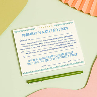 🖤 Permission to Give No F*cks Notepad ✨