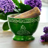 Emerald Triquetra Mortar and Pestle