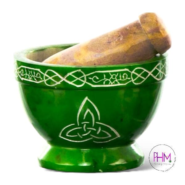 Emerald Triquetra Mortar and Pestle