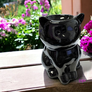Enchanted Familiar Black Cat Oil Burner 🐈‍⬛ - Wax Warmer