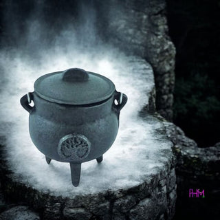 Enchanted Mini Tree of Life Cast Iron Cauldron with Lid ✨🌳