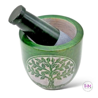 Enchanting Tree of Life Soapstone Mortar Pestle 🌳