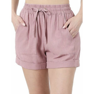 Everyday Hippie Linen Shorts - Small / Dusty Rose
