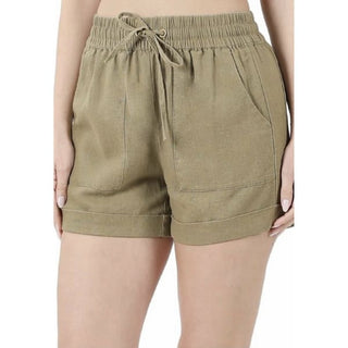 Everyday Hippie Linen Shorts - Small / Khaki