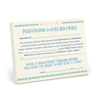 🖤 Permission to Give No F*cks Notepad ✨