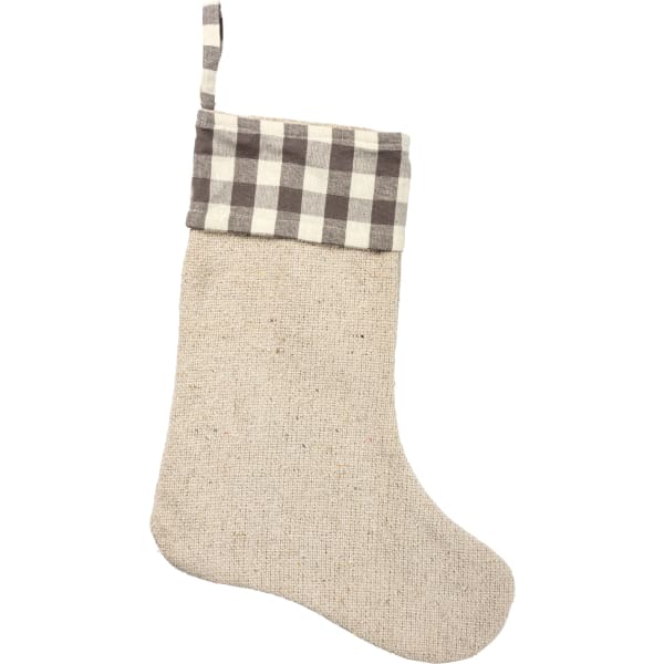 Farmhouse Burlap Holiday Stocking