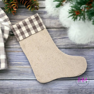 Farmhouse Burlap Holiday Stocking