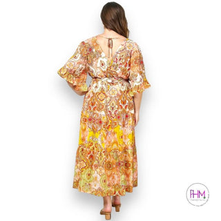 Feeling Flirty Boho Ruffle Maxi Dress - Clothing