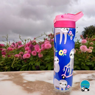 Floral Sloth Flip Top 20oz Tumbler 🦥 - tumbler
