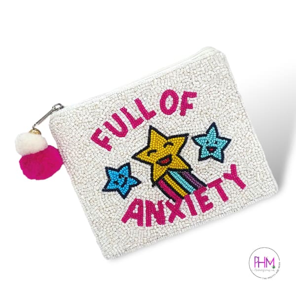 Full of Anxiety Beaded Coin Purse