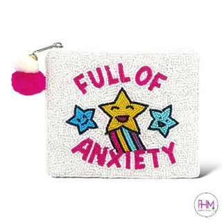 Full of Anxiety Beaded Coin Purse
