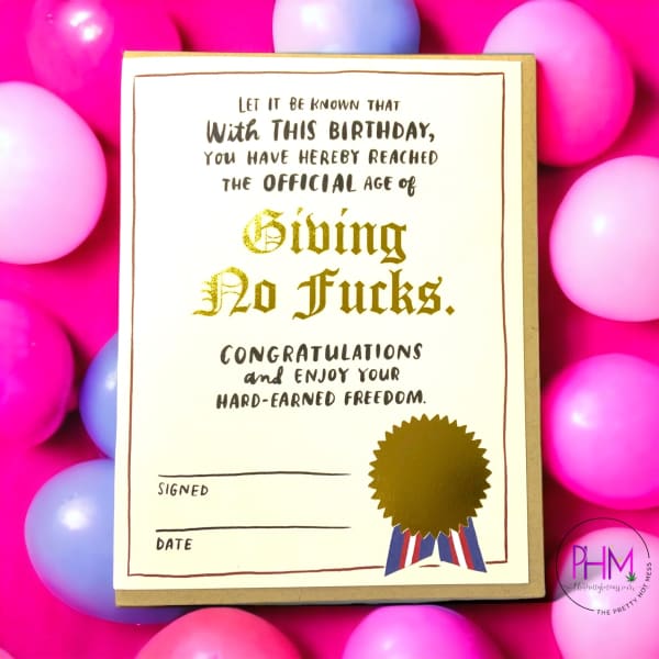 Giving No Fucks Greeting Card - greeting cards