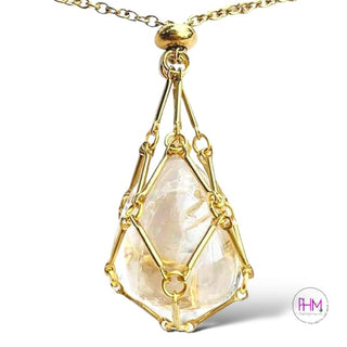 Go Your Own Way Crystal Cage Necklace 🔮 - Gold - Necklaces