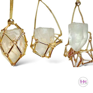 Go Your Own Way Crystal Cage Necklace 🔮 - Necklaces Gold