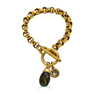 Gold Moonstone and Crystal Charm Bracelet | Loni Paul