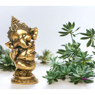 Dancing Golden Goddess Divine Ganesha Statue ✨🐘