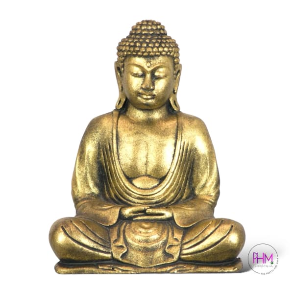 Golden Meditating Buddha Polyresin Statue
