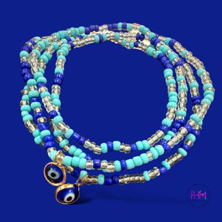 Good Vibes Evil Eye Beaded Anklet