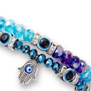Good Vibes Only Evil Eye 🧿 Crystal Bracelet