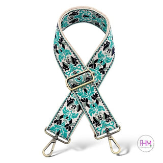 Guitar Straps | Jen and Co. - Boho Vine Green/Teal/Navy