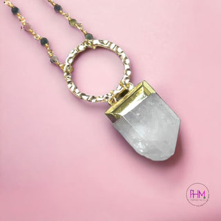 High Self Guardian Clear Quartz Crystal Necklace