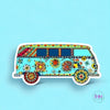 Hippie Volkswagen Van Color Sticker